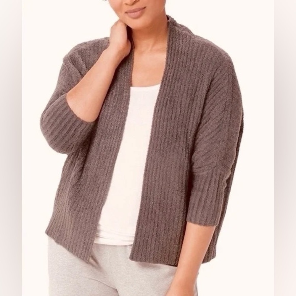 Barefoot Dreams Size S/M CozyChic Lite Ribbed Shrug Cardigan in Carbon